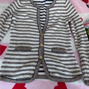 Banana Republic Striped Cardigan - Brown and Cream